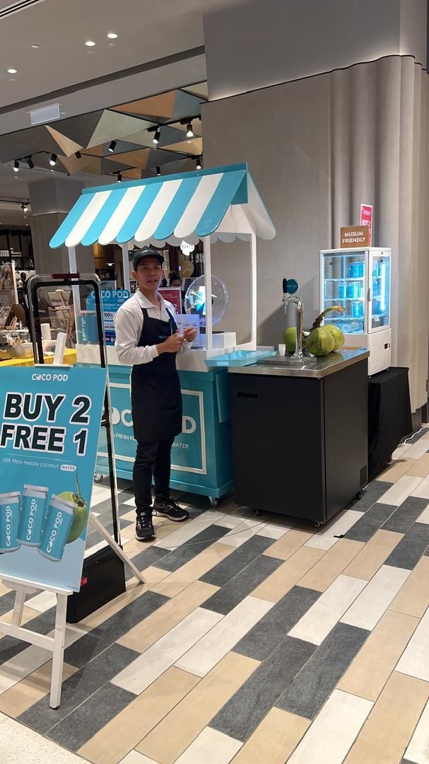 Cocopod in-store sampling booth