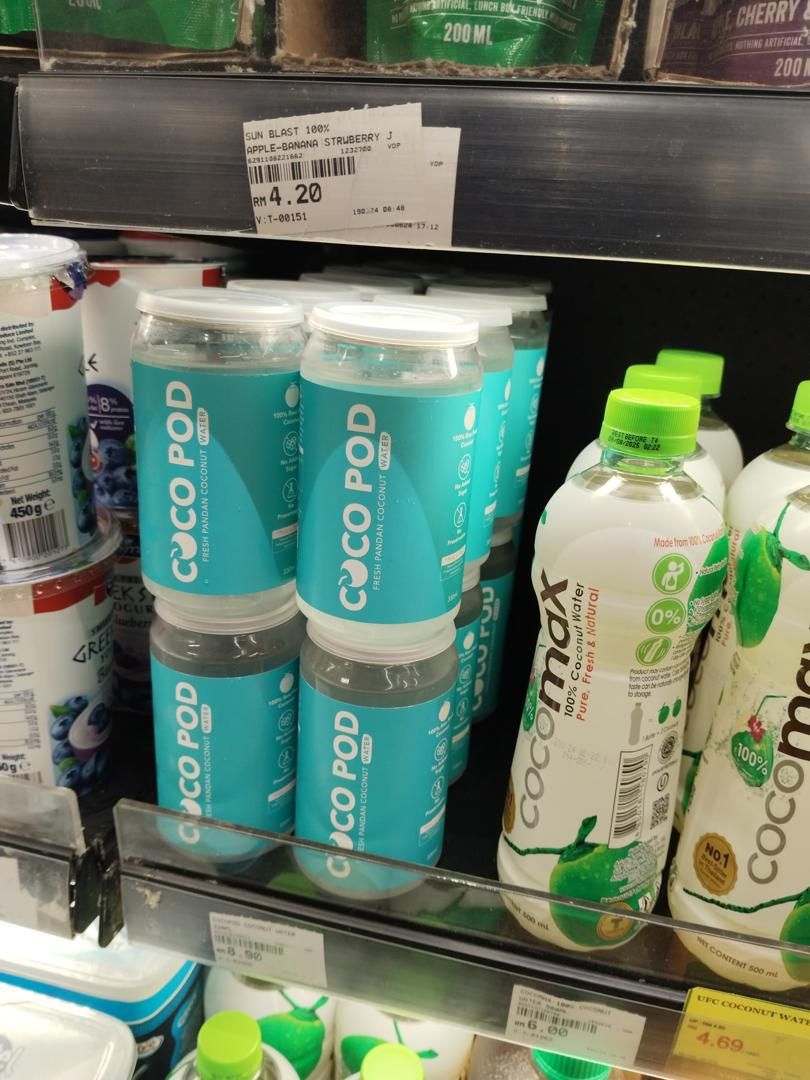Cocopod pods on a chilled shelf